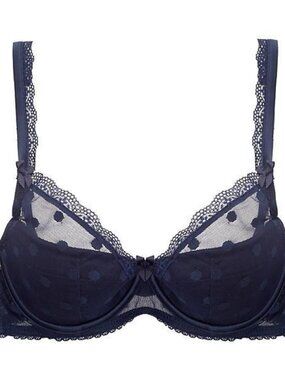 Mimi Holliday Dotty Nuit Silk & Lace Padded Push-up Bra and Knicker set 32C M